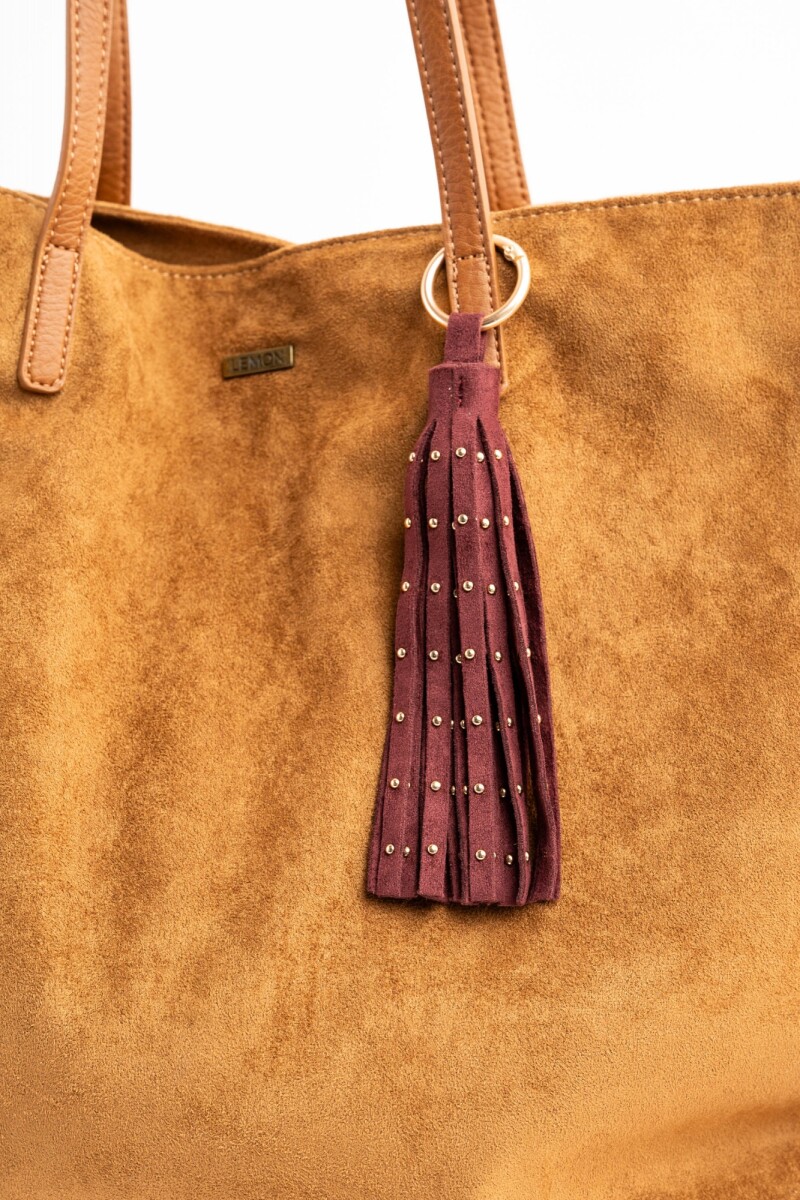 Charm Flecos Y Tachas Gamuza Vegana Burdeos