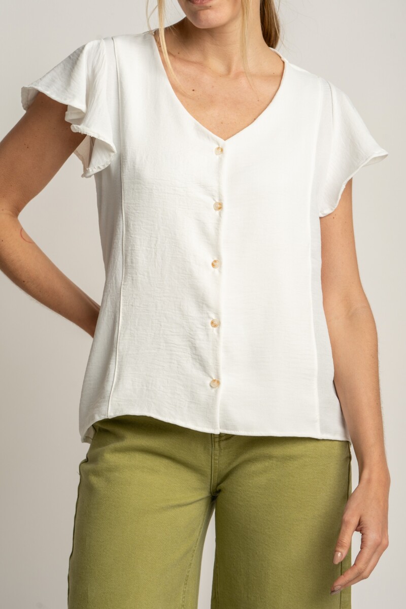 Blusa Escote V Nacar