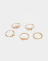 Sets Anillos Strass Set De Anillos De Metal - Dorado