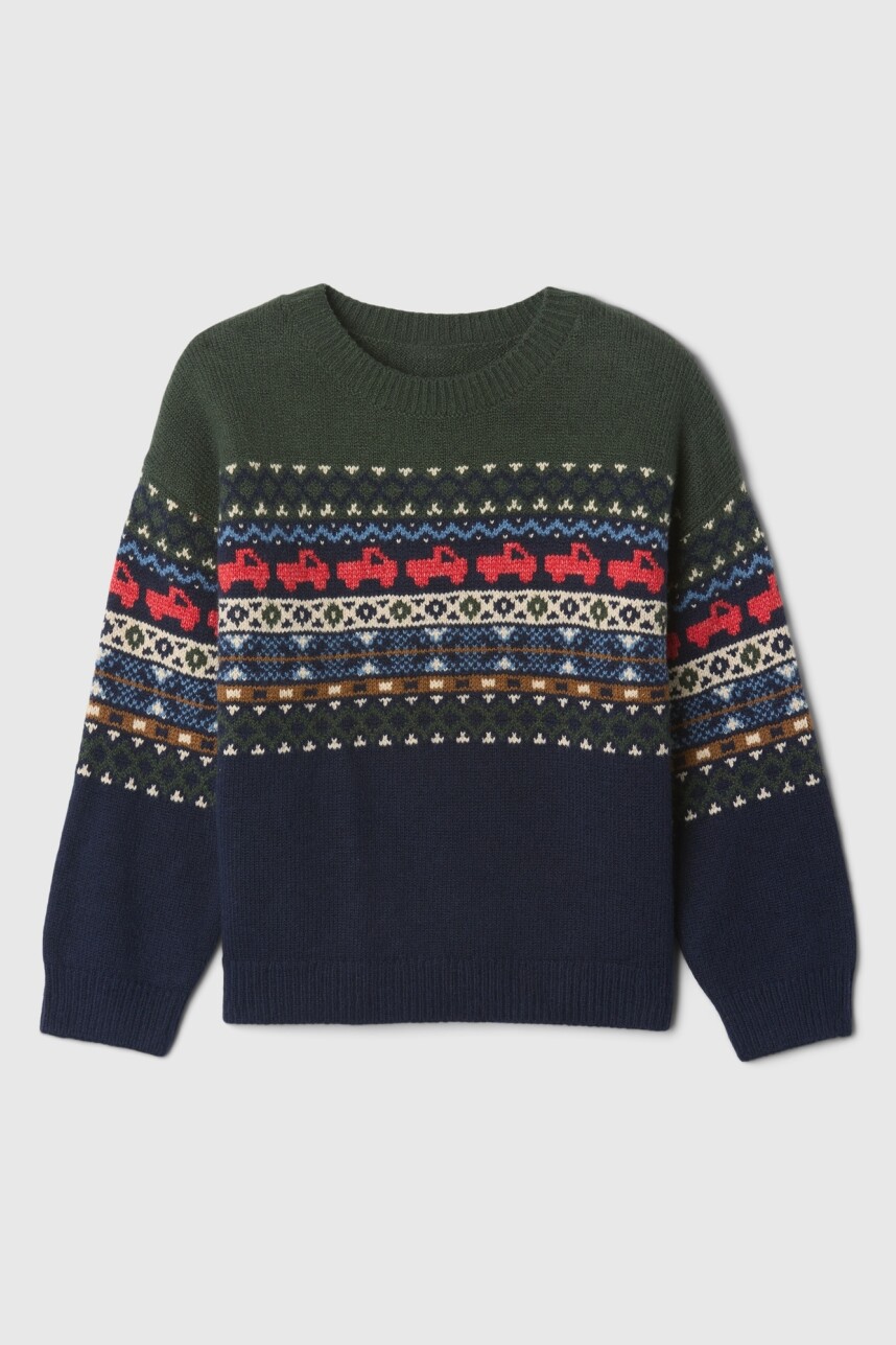 Buzo Cashsoft Cuello Redondo Toddler Niño Multi Fairisle