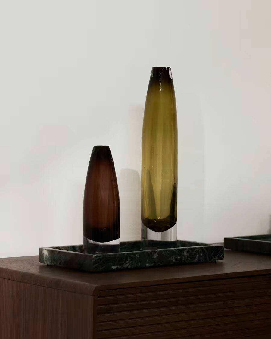 Jarrón de cristal marrón Toli de 22,5 cm Jarrón de cristal marrón Toli de 22,5 cm