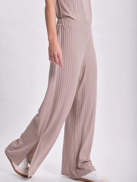 Pantalón ancho lanilla Taupe