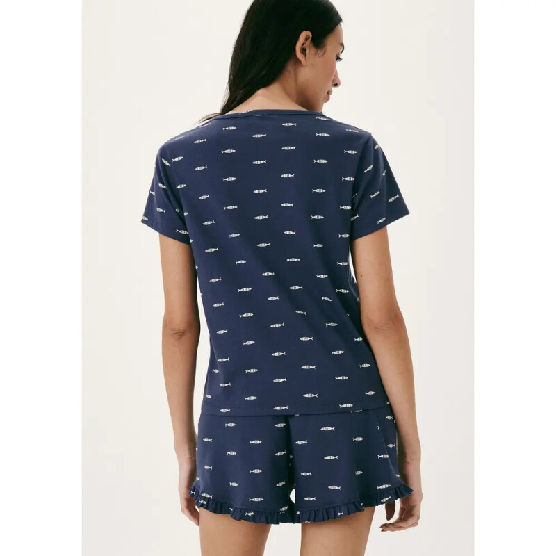 PIJAMA MM FEM AZUL ESCURO