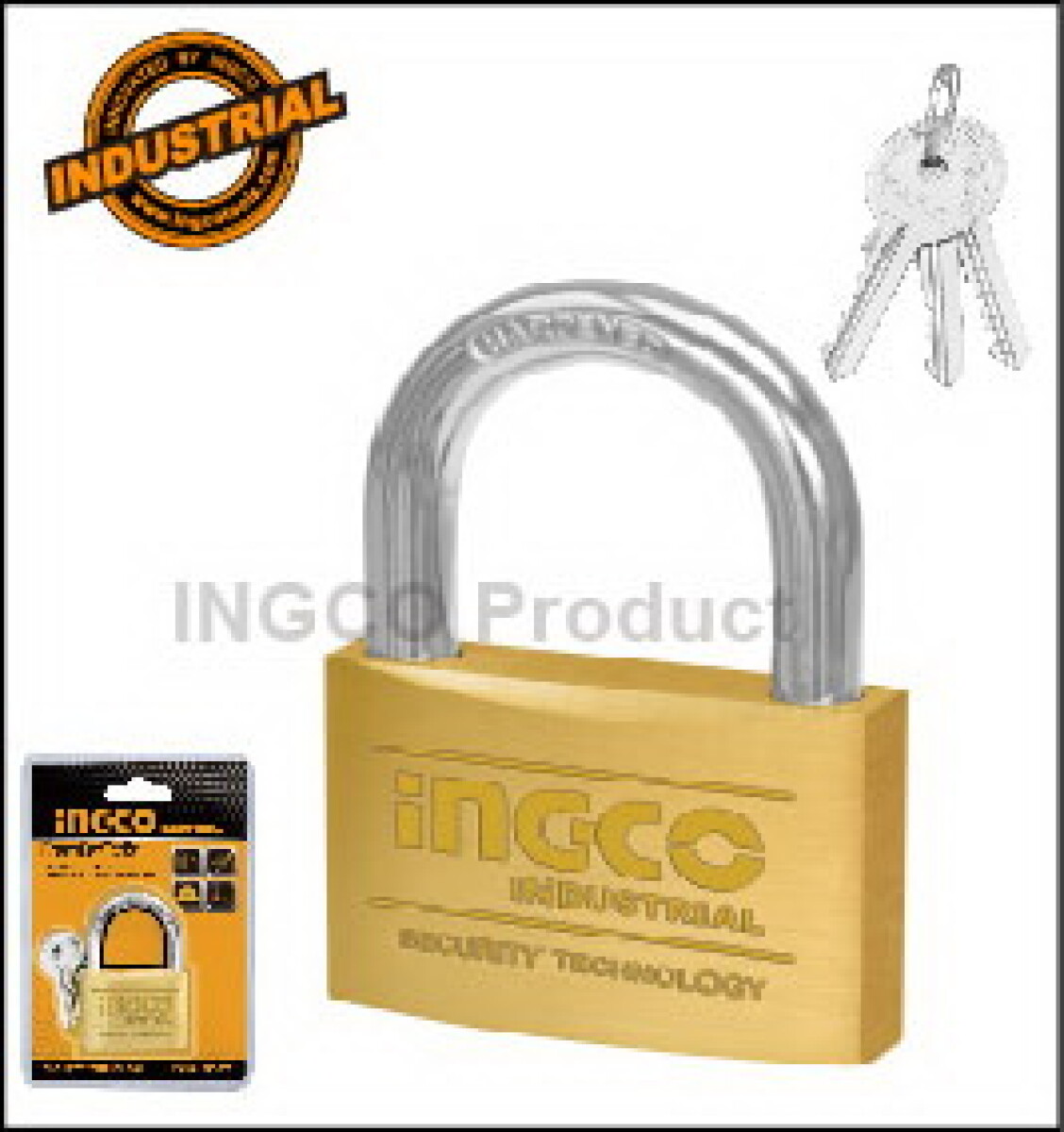 CANDADO BRONCE 30MM INGCO 3 LLAVES DBPL0302 