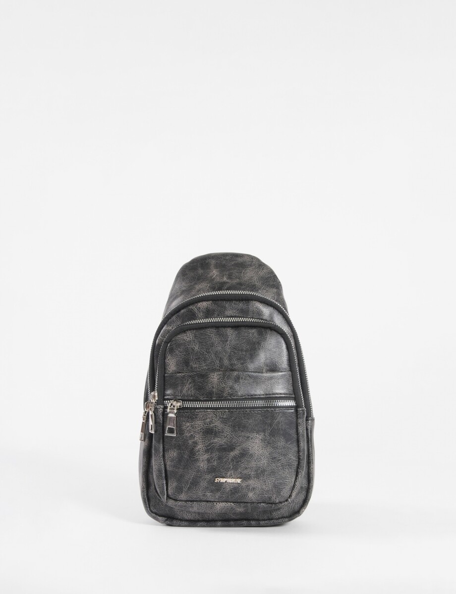 Riñonera cruzada cracked - negro 