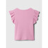 SS BRANNANS RIB FLUTTER TOP SUGAR PINK