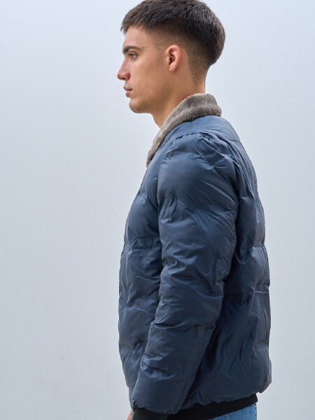 CAMPERA OXX 82261 CUELLO PIEL AZUL