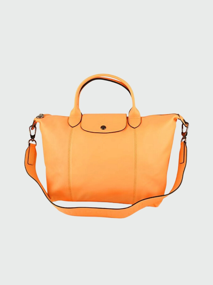 Longchamp -Cartera de cuero plegable, Le pliage cuir - Mostaza 