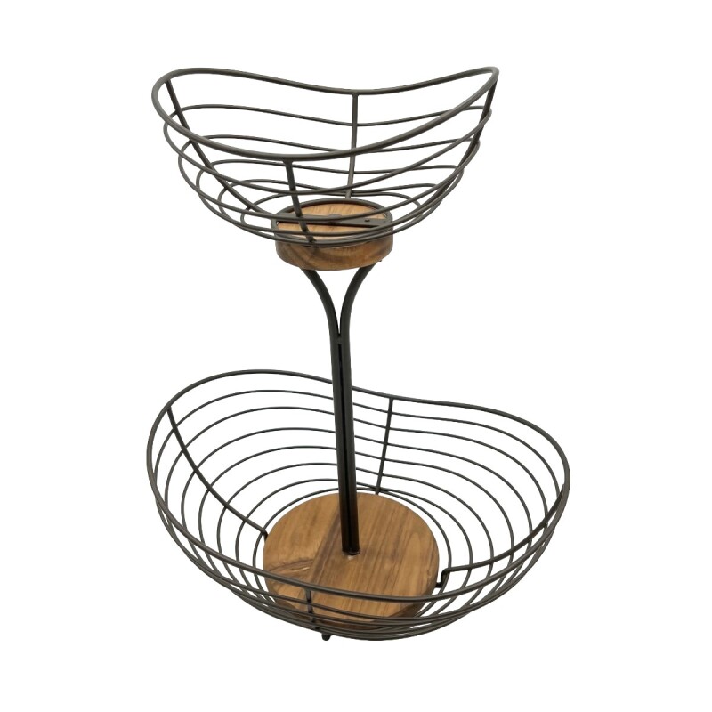 ORGANIZADOR METAL NEGRO 2 NIV 31X22X36.5CM Unica