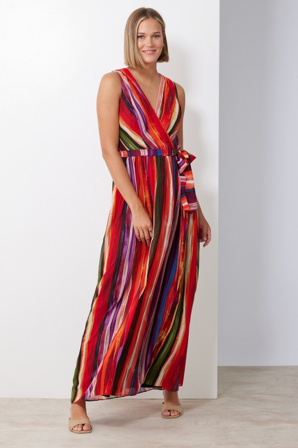 Vestido Maxi MULTI/ROJO