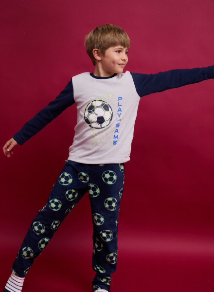 Pijama infantil polar futbol Azul