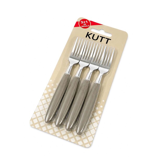 Set 3+1 Tenedor mango plástico gris KUTT KU002C4 Set 3+1 Tenedor mango plástico gris KUTT KU002C4