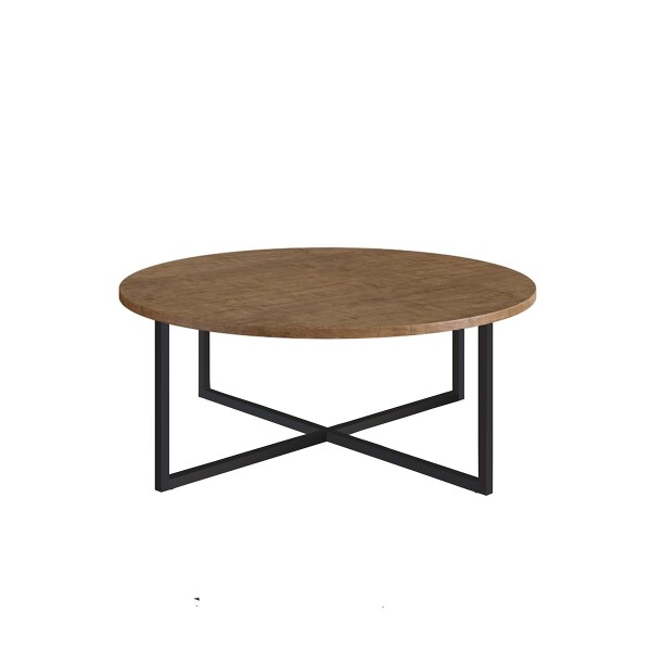 Mesa De Centro Circa Baja Madera Hierro 70cm Diámetro MESA DE CENTRO CIRCA BAJA