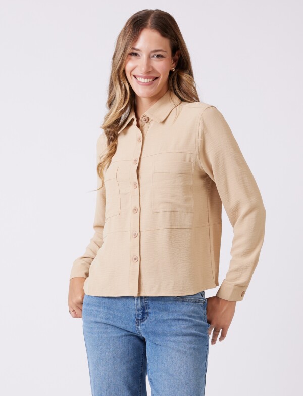 Camisa Bolsillos BEIGE