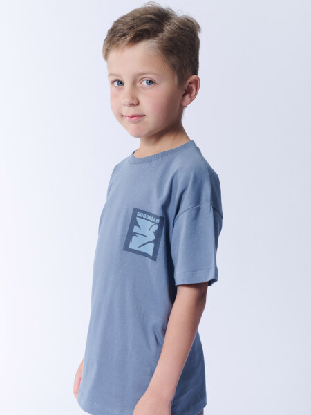 Remera Algodón Estampa Azul