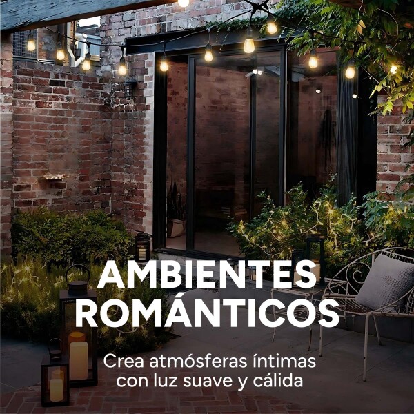 Guirnalda 10 Luces Luz Cálida 5 Metros Interior Exterior Variante Calida