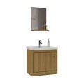 MUEBLE DE BAÑO SUSPENDIDO 50 CM CON MESADA Y ESPEJO - MIEL MUEBLE DE BAÑO SUSPENDIDO 50 CM CON MESADA Y ESPEJO - MIEL