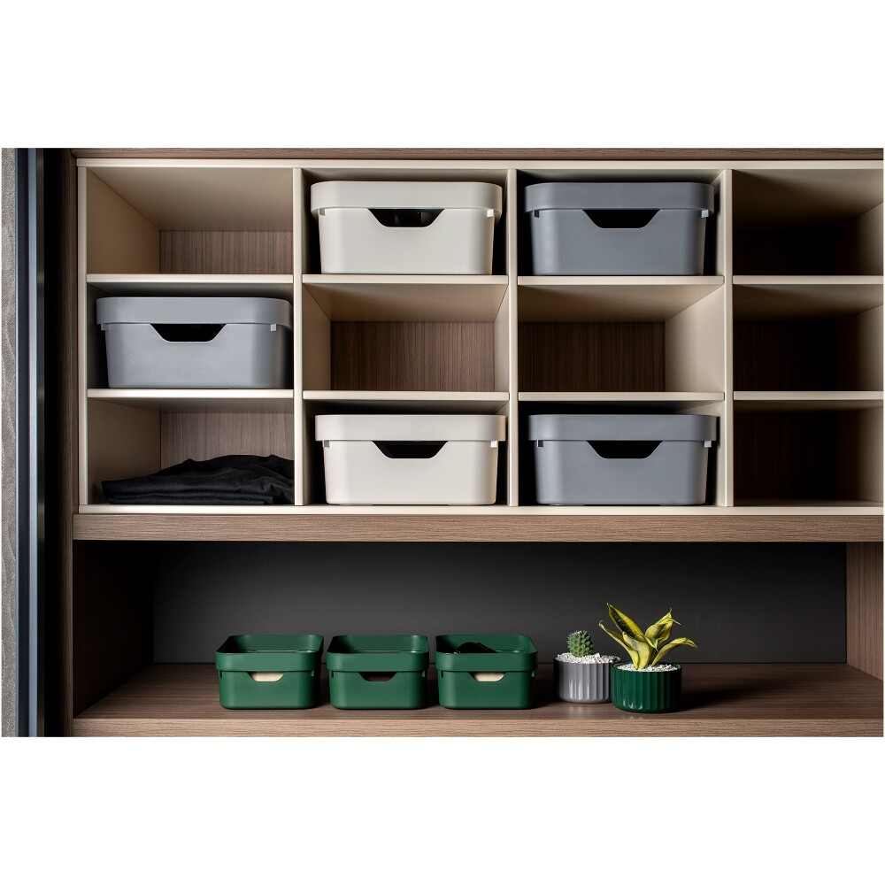 CAJA ORGANIZADORA PLASTICO GRIS CUBE CC550 16L