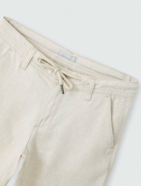 BERMUDA INFANTIL DE LINHO BEIGE