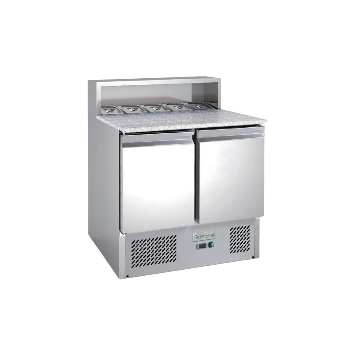 Heladera Bajo Mesada 250 Litros 2 Puertas con Topinera GN 1/6 