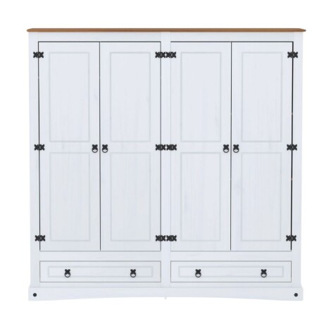 Promo Juego de Dormitorio Linea Naturale + Sommier 2 plazas Hamptons Hybrid Bronze BLANCO