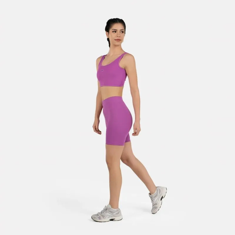 Short Running Rib Bike Mujer Purple