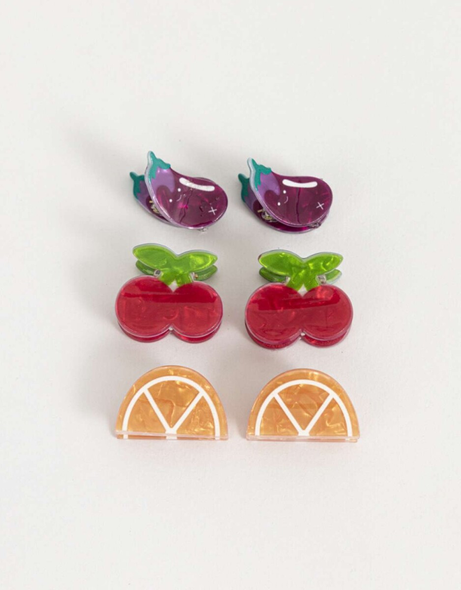 Set De Mini Broches Infantiles - Combinacion Tricolor 