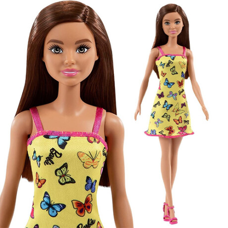 Muñeca Barbie Original Vestido de Tela AMARILLO
