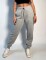 Jogger de algodon con puño Gaia Gris Melange