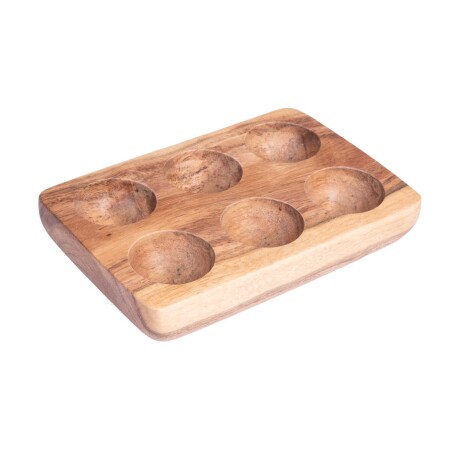 SOPORTE DE MADERA P/HUEVOS MADERA-ACACIA MARRON 8534