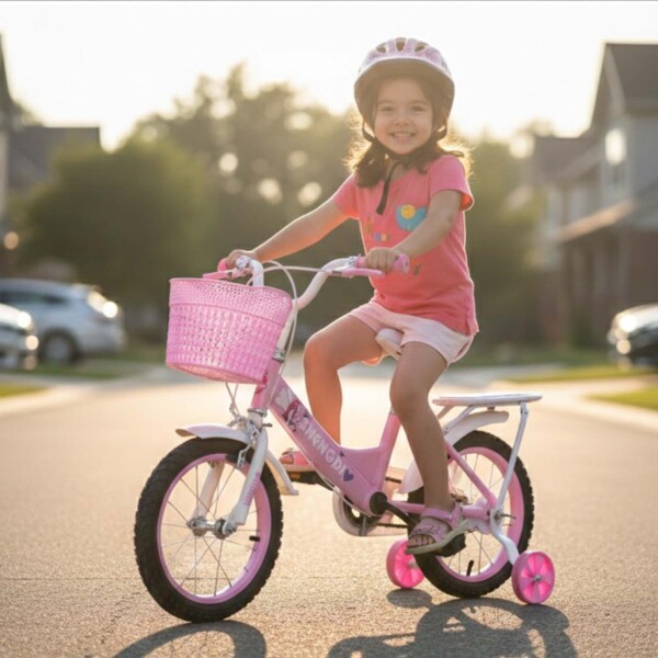 Bicicleta infantil Shengdi Rodado 14 Canasto Parrilla Hadas Rosa 2