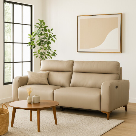Sofa Hush - Cuero Básico - 2 cuerpos 1001 (Beige)