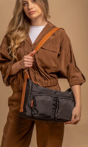 BANDOLERA MORRAL TAHINA NEGRO C/SUELA