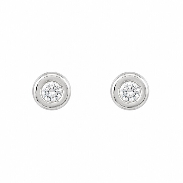 Caravanas Punto de luz- Plata 925 - Piedra Zirconia- CA4135 conpiedra