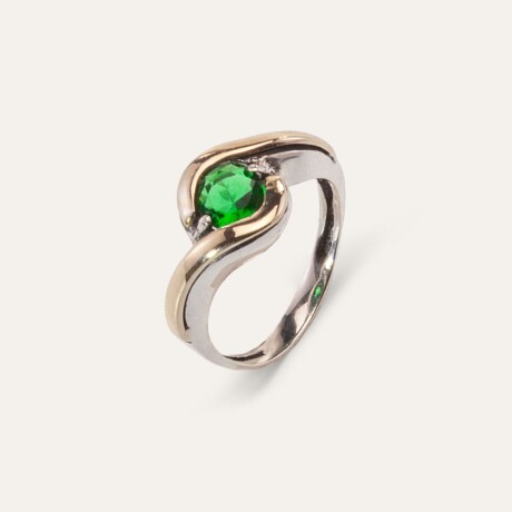 Anillo Daphne Green - Plata y Oro Anillo Daphne Green - Plata y Oro