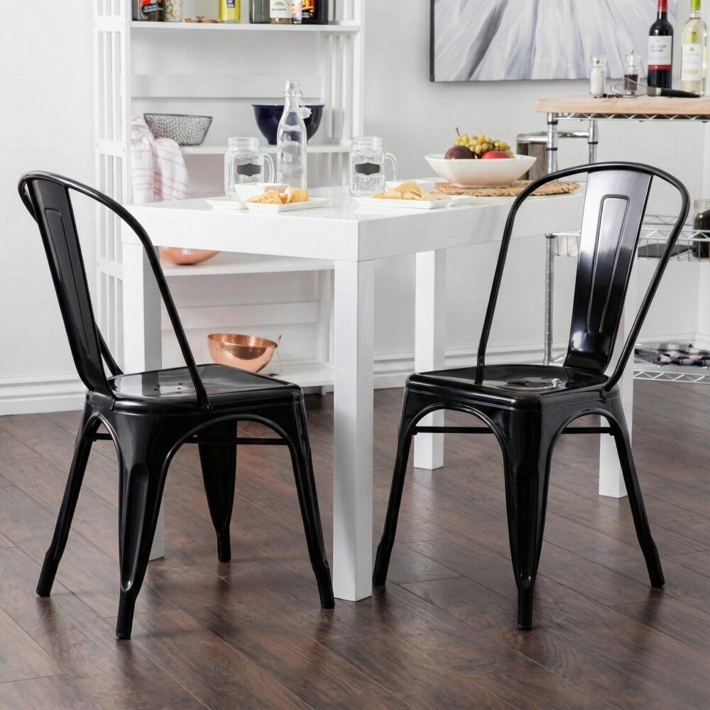 Juego de comedor 4 sillas Tolix 120 Negro