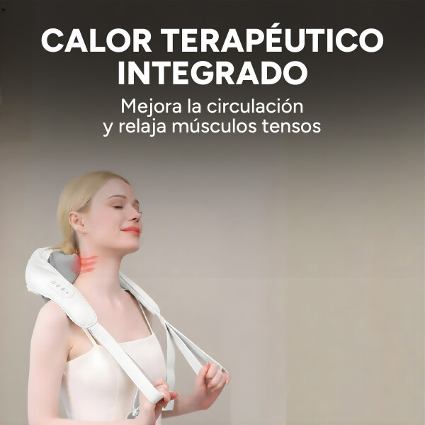 Masajeador Cervical Cuello Espalda Hombros 3 Modos 2 Niveles Color Blanco