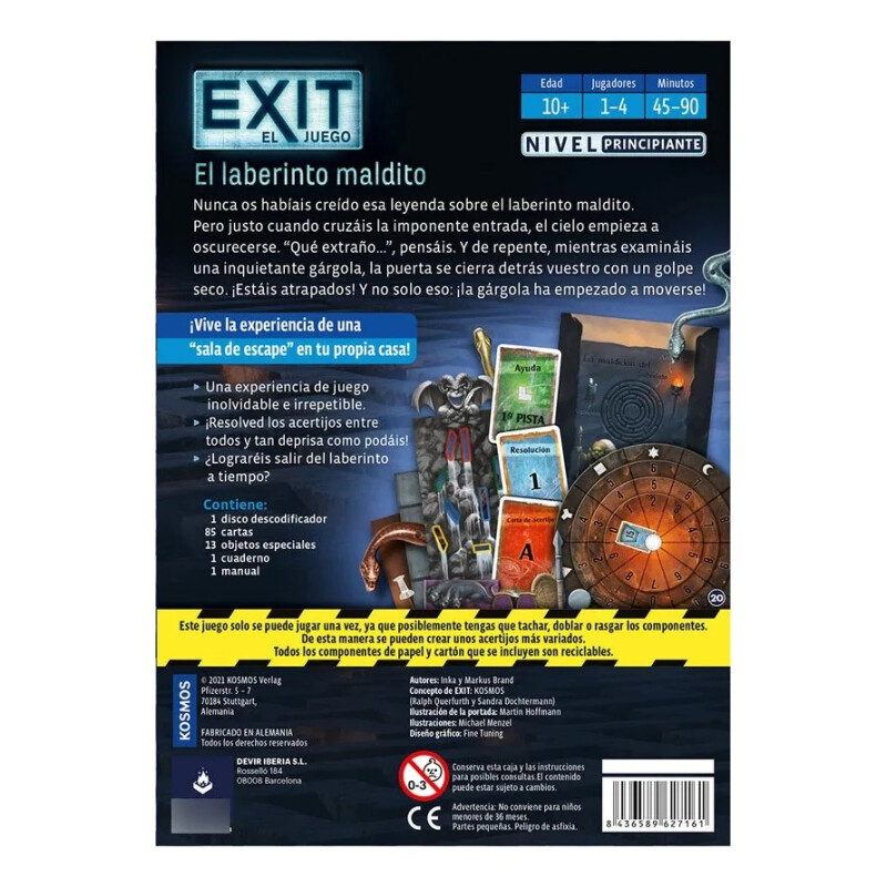 Exit El Laberinto Maldito Devir Escape Room Principiante Exit El Laberinto Maldito Devir Escape Room Principiante