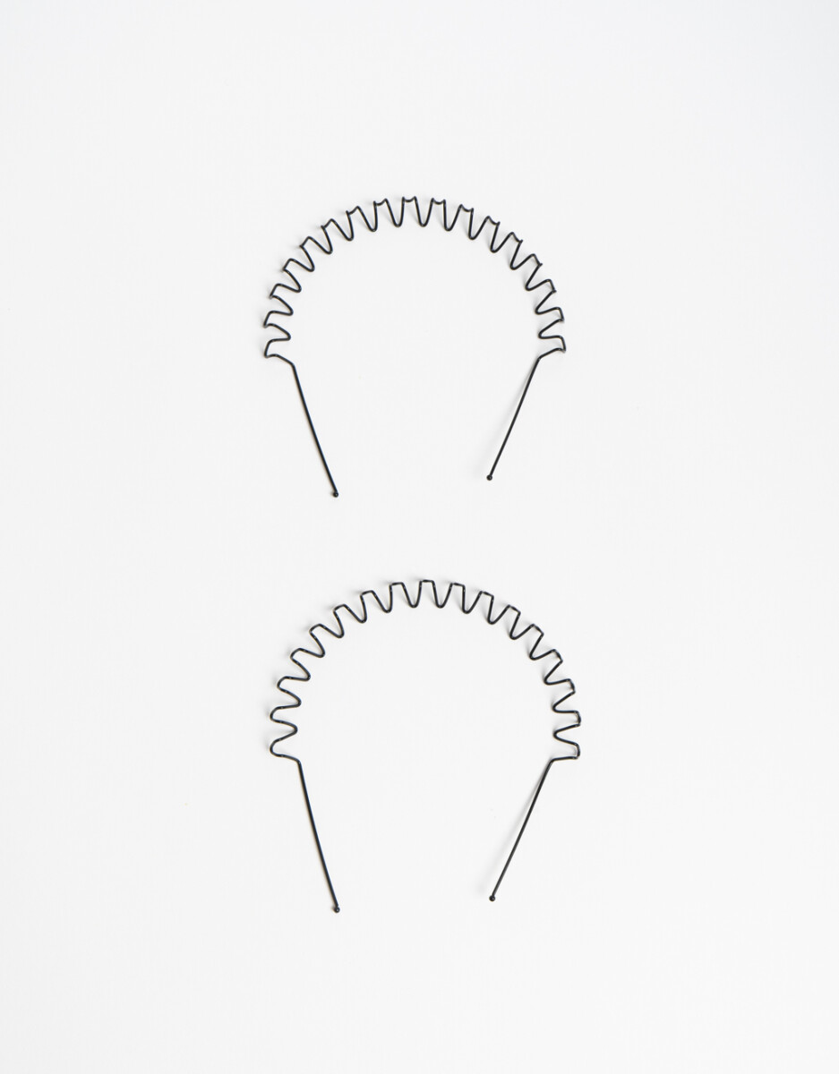 Set De 2 Vinchas Wavy Metálicas 