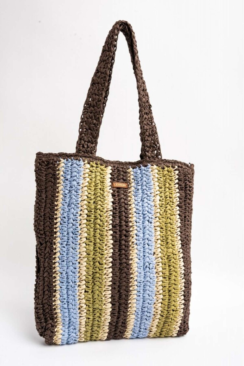 Bolso Trenzado Raya Vertical - Multi 