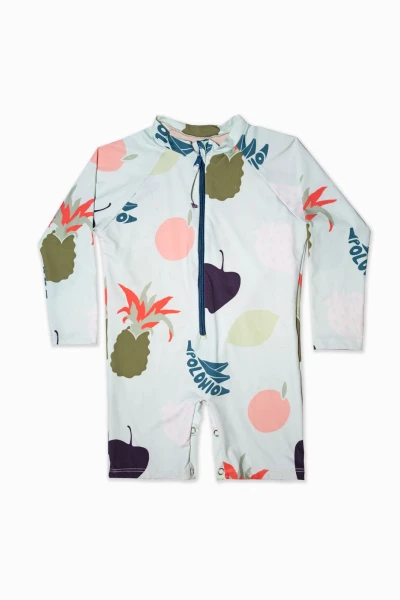 BABY ONESIE LONG SLEEVE Fruit Salad Green