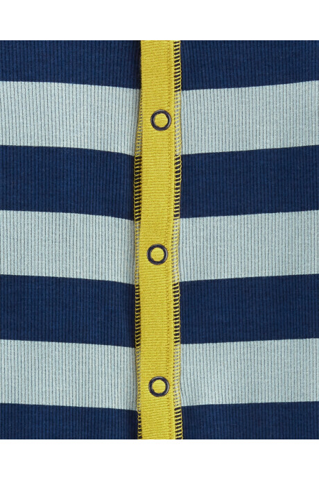 Pijama una pieza de algodón, con pie, diseño a rayas Pijama una pieza de algodón, con pie, diseño a rayas