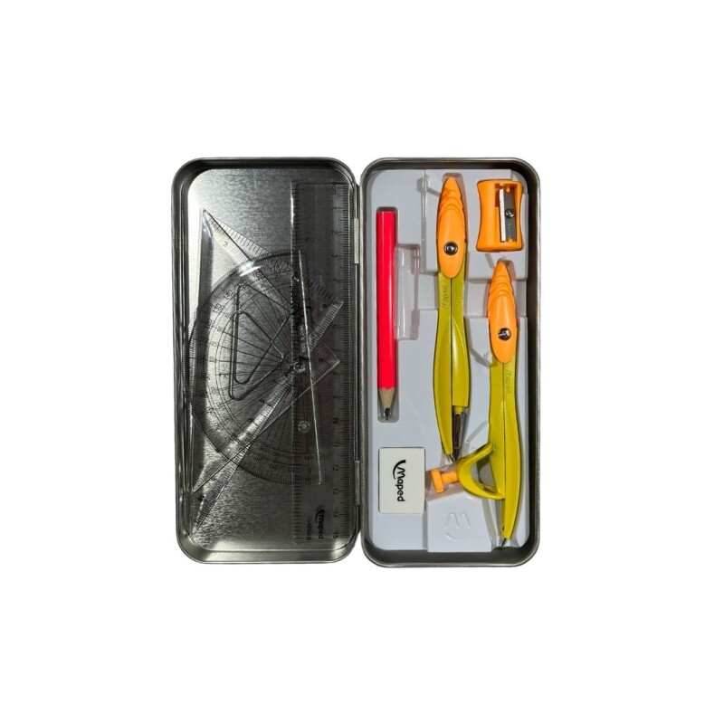 Juego de Geometría Maped Study Neón en Lata x9 Piezas JUEGO DE GEOMETRÍA STUDY NEÓN LATA 9 PIEZAS MAPED