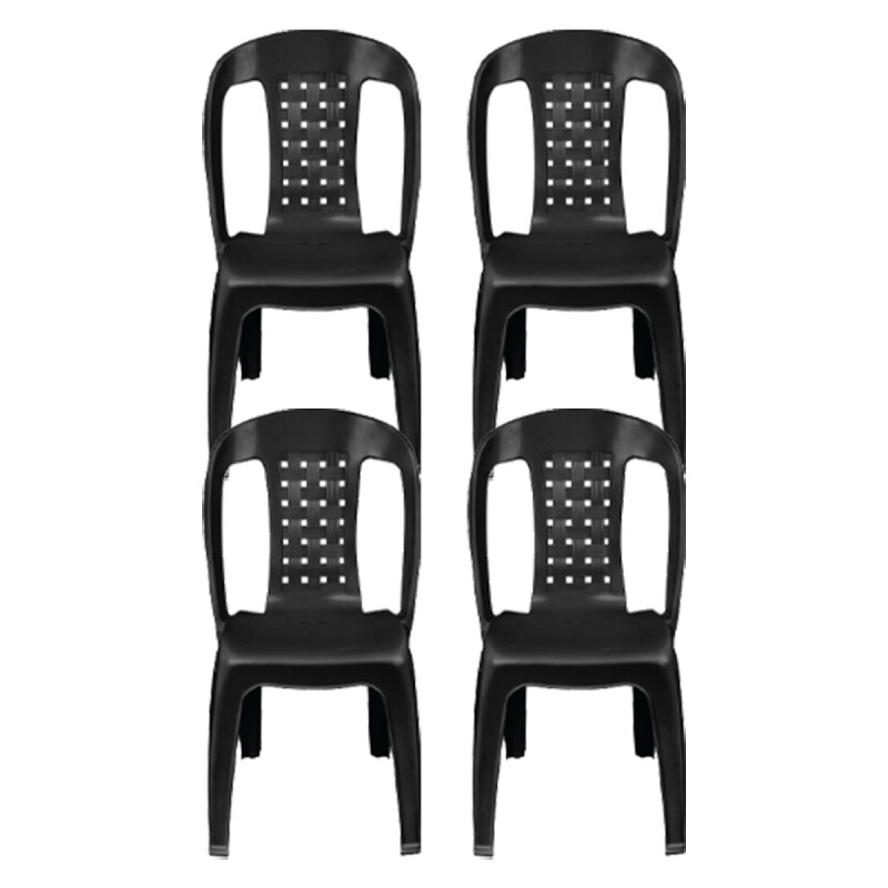 Set x4 Silla Bistró sin apoya brazos NEGRO