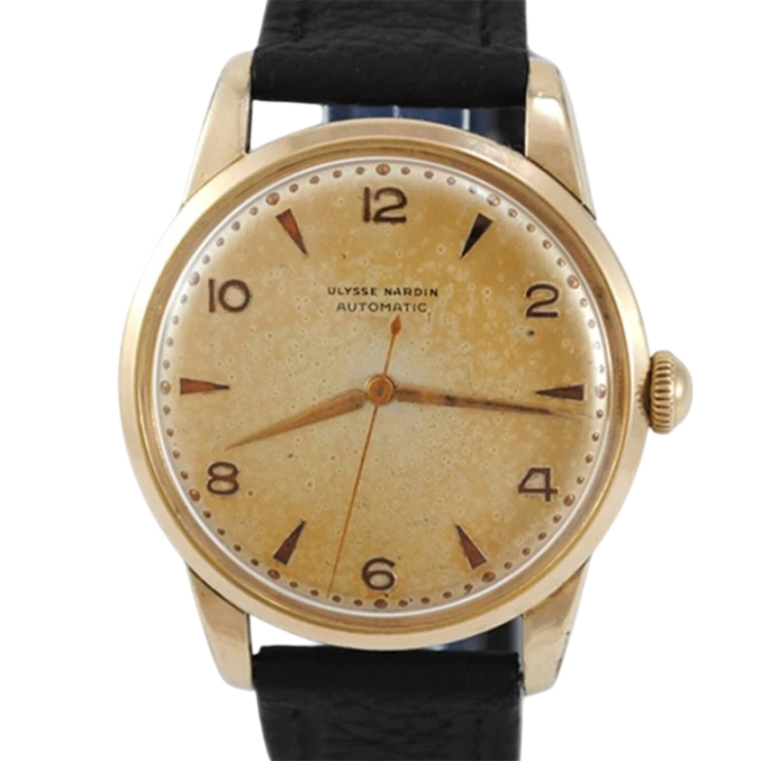 Reloj Vintage Ulysse Nardin Automático Enchapado En Oro Caja 35 Mm