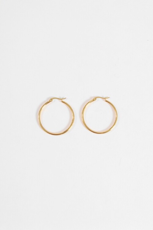 Aros acero large dorado