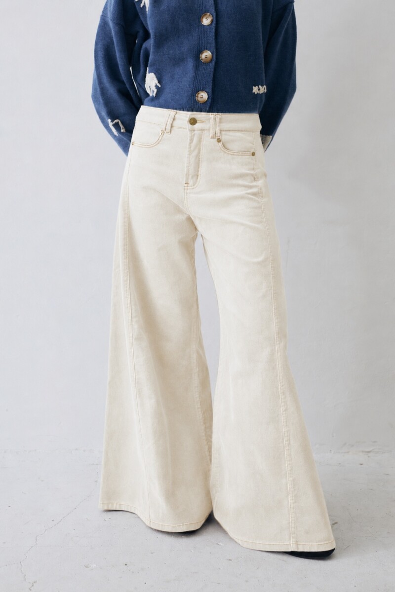 PANTALON WIDE XL CORDEROY Crudo