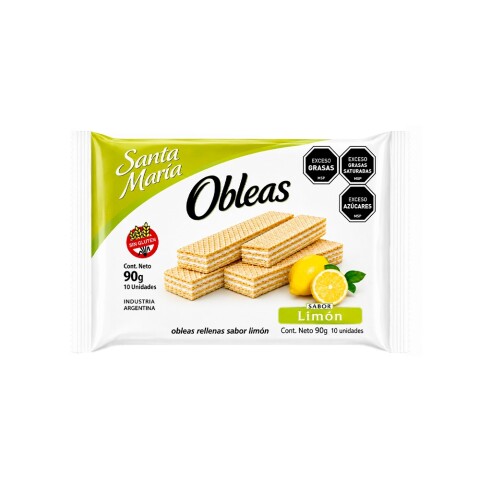 Obleas de Limón Sin Gluten 90g Santa María Obleas Limon S/g Santa Maria
