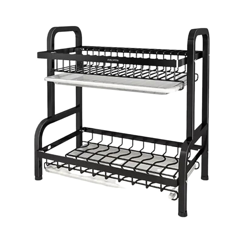 Escurridor doble para mesada NEGRO