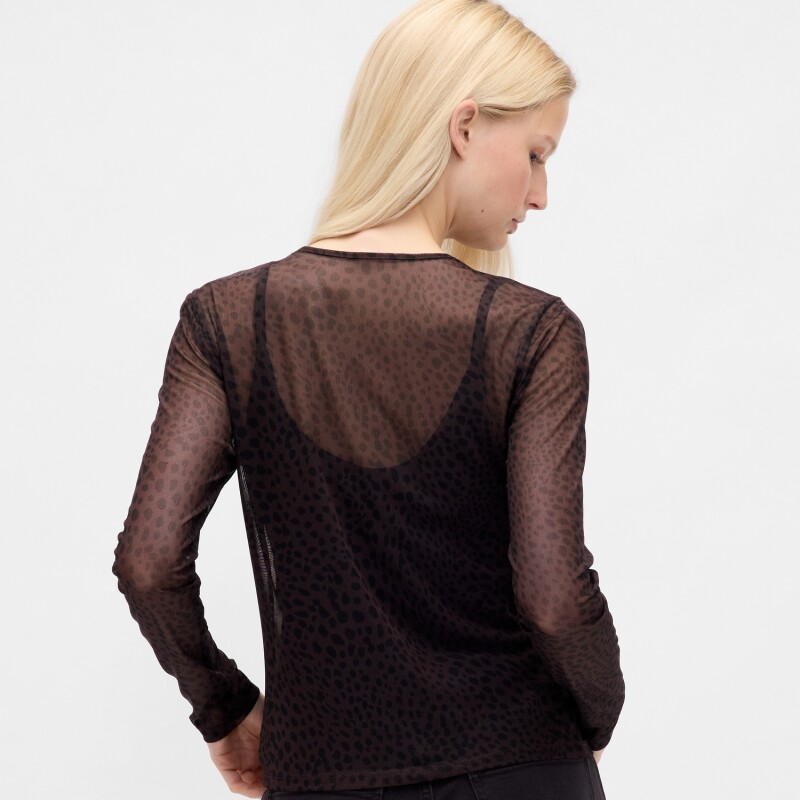 LS MESH CREW LEOPARD